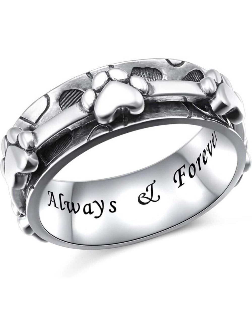 925 Sterling Silver Spinner Fidget Ring - Stress Relief Jewelry for Anxiety